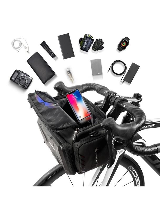 WILDMAN sakwa rowerowa na kierownicę na zamek GS6 4L ( 4" - 7") czarna