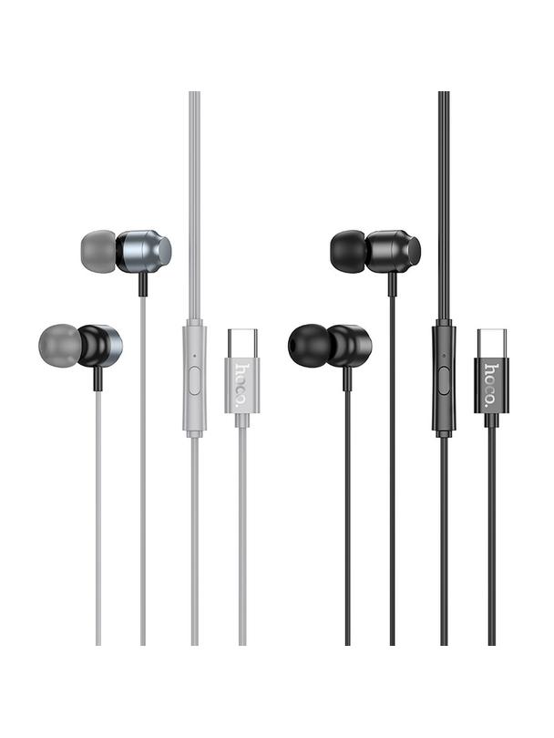 Słuchawki przewodowe douszne USB C Hoco M122 czarne