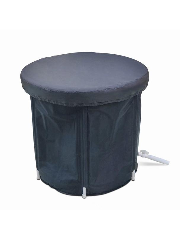 Składana przenośna dmuchana wanna balia do kąpieli morsowania 75 x 75 cm czarna