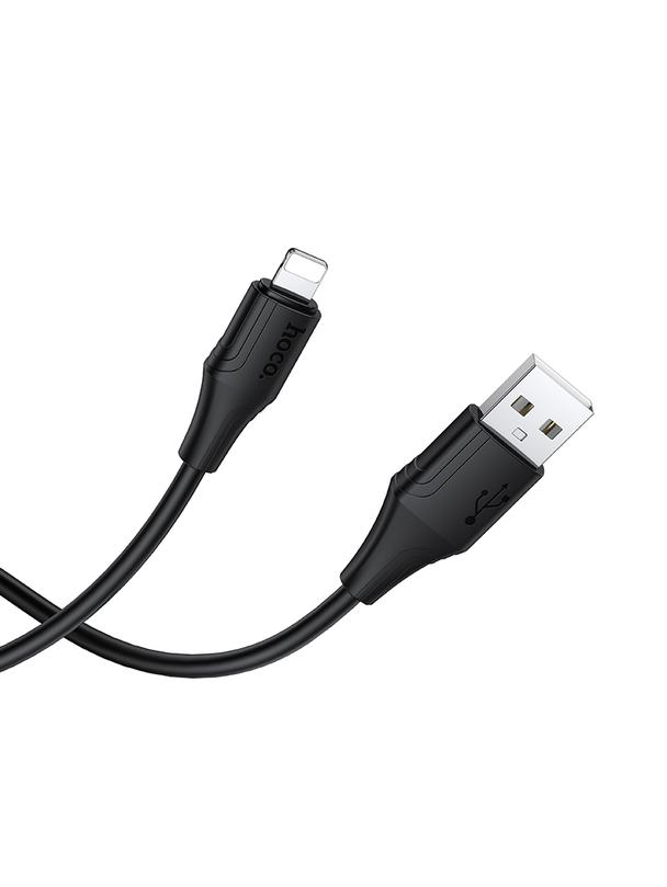 Kabel USB A do Lightning Hoco 2,4A silikonowy 1 m X124 czarny
