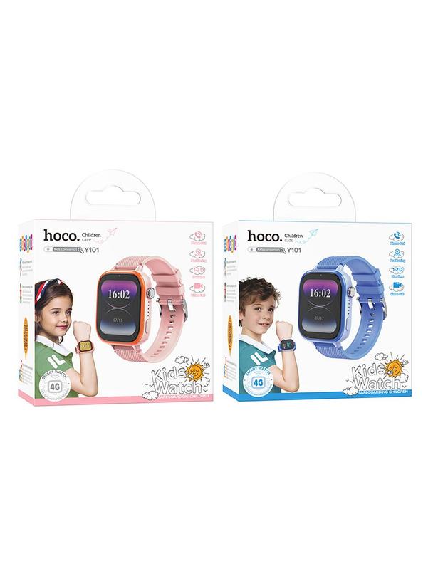 Smartwatch dla dzieci Hoco 1,83" 4G GPS z funkcją rozmowy Y101 różowy