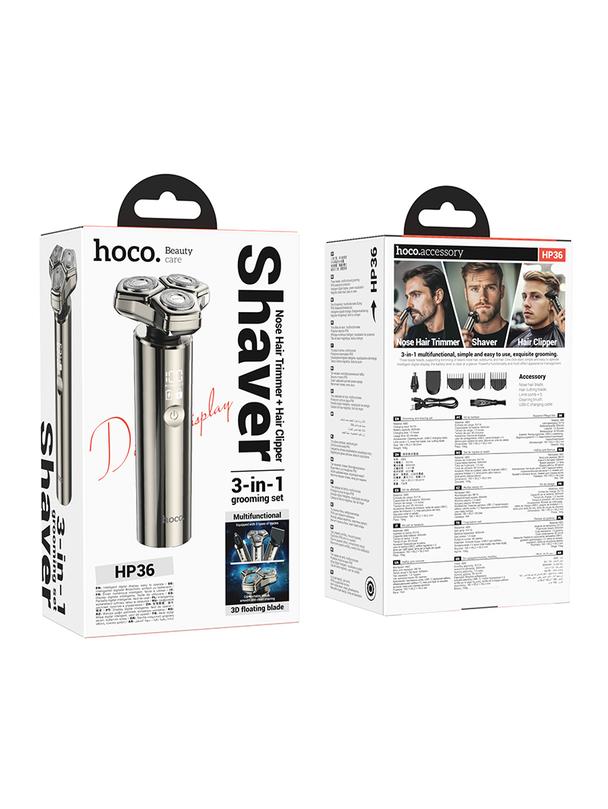 Zestaw do golenia 3w1 Hoco HP36 szary