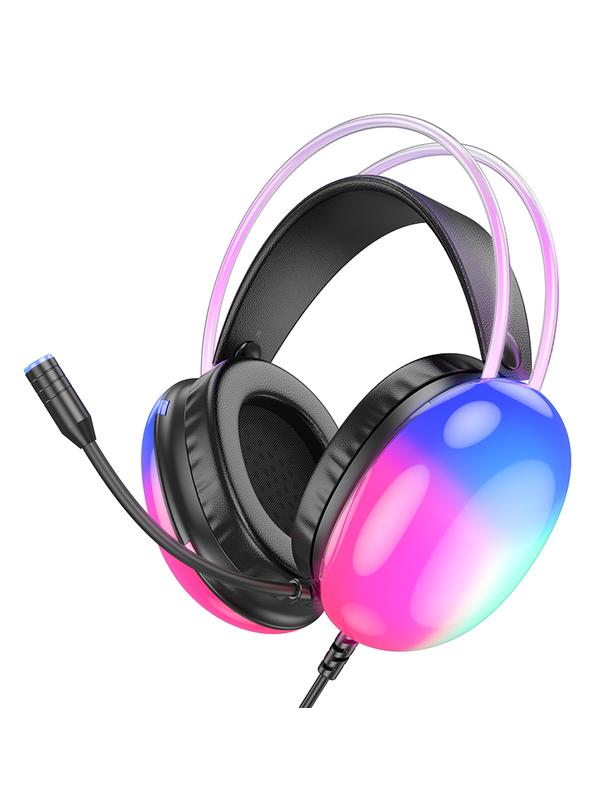 Słuchawki przewodowe nauszne gamingowe USB A Hoco 2 m W109 PLUS czarne