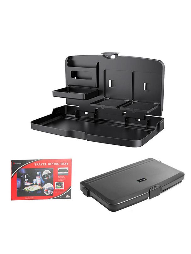 Składany stolik samochodowy z przegródkami czarny