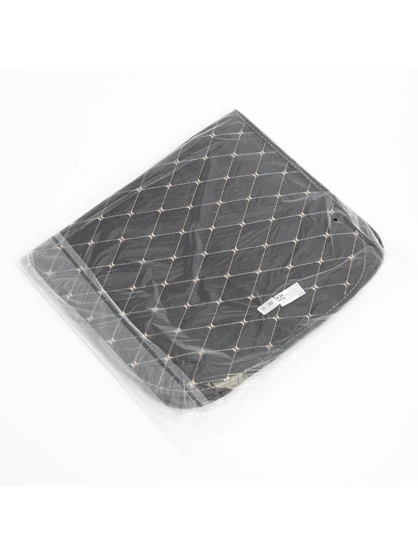 Mata ochronna skórzana na fotel samochodowy przeciw kopaniu z organizerem czarna