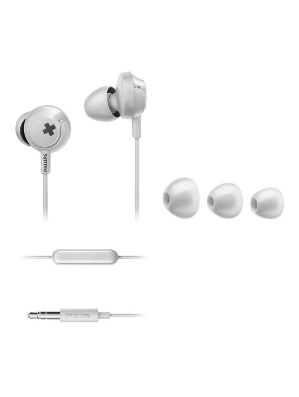 Słuchawki przewodowe dokanałowe jack 3,5mm PHILIPS SHE4305WT białe