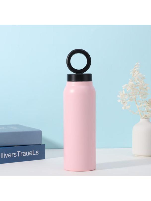 Butelka / bidon na wodę metal z uchwytem kompatybilnym z Magsafe 750ml różowy