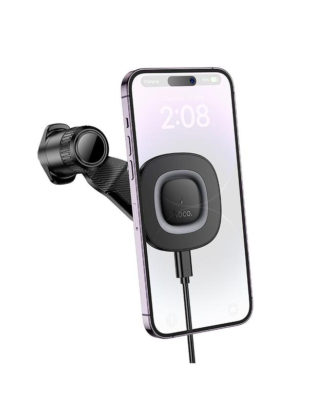 Uchwyt na telefon do samochodu indukcyjny Hoco 15W do kratki HW30 czarny