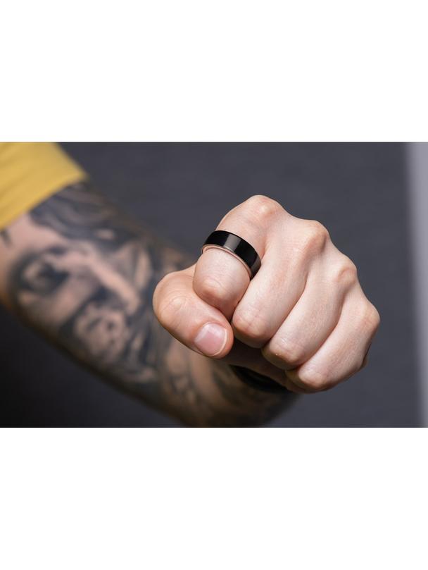 Smart Ring R8- inteligentny pierścień ceramiczny ze stacją ładującą rozmiar 15,4mm czarny