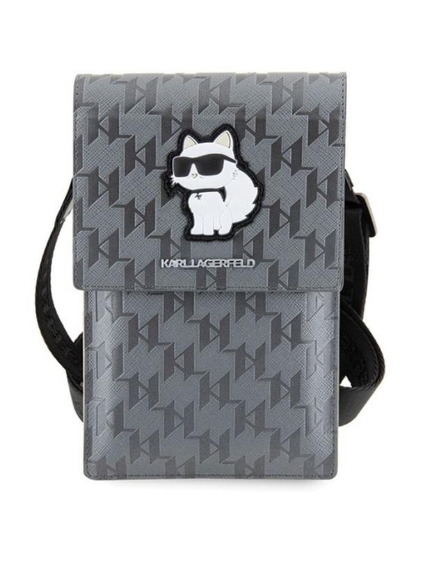 KARL LAGERFELD torebka uniwersalna na telefon KLWBSAKHPCG (Saffiano Mono Choupette) srebrny