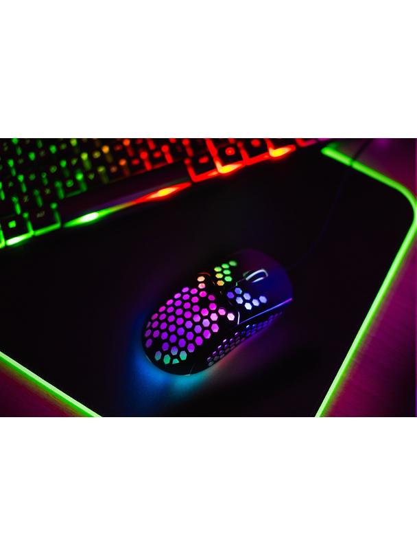 ART myszka komputerowa przewodowa USB A 6400 dpi podświetlana AM-99 czarna