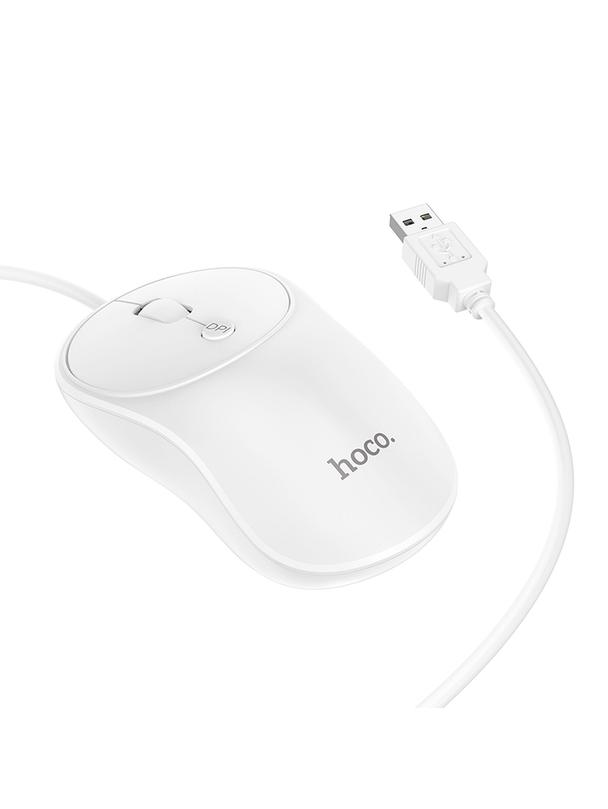 Myszka przewodowa Hoco USB A 1600 dpi GM13 biała