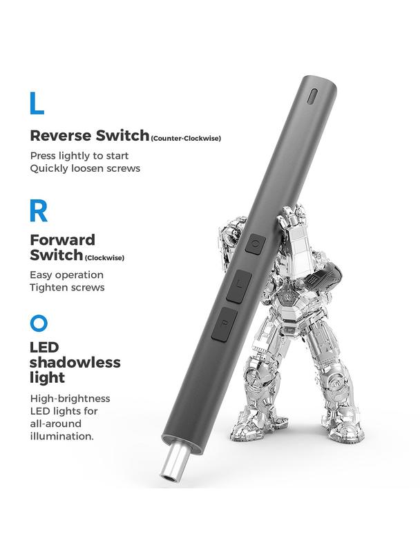 UF-TOOLS - Wkrętak elektryczny z wymiennymi bitami, magnetyzerem i wkrętakiem ręcznym 57w1