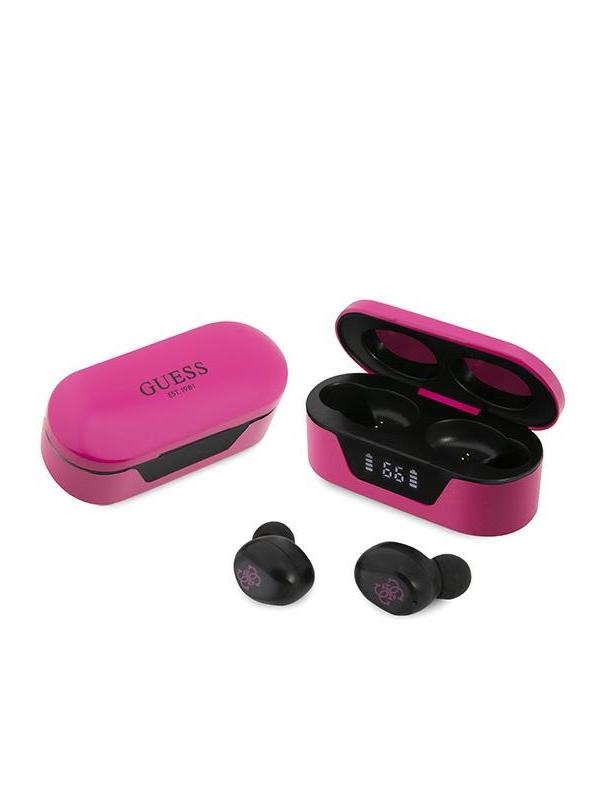 Słuchawki bezprzewodowe douszne Guess TWS + stacja dokująca GUTWST31EM magenta
