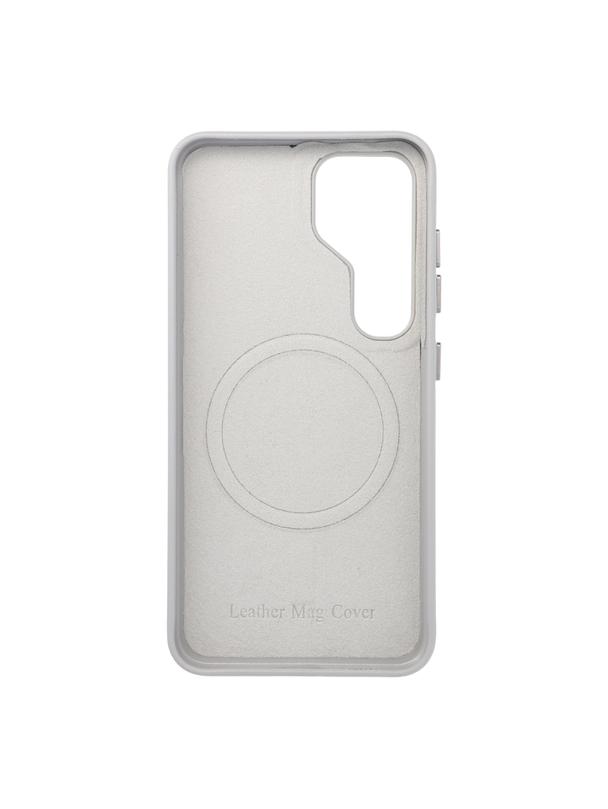 Futerał do Samsung S25 Leather Mag Cover zgodny z MagSafe szary