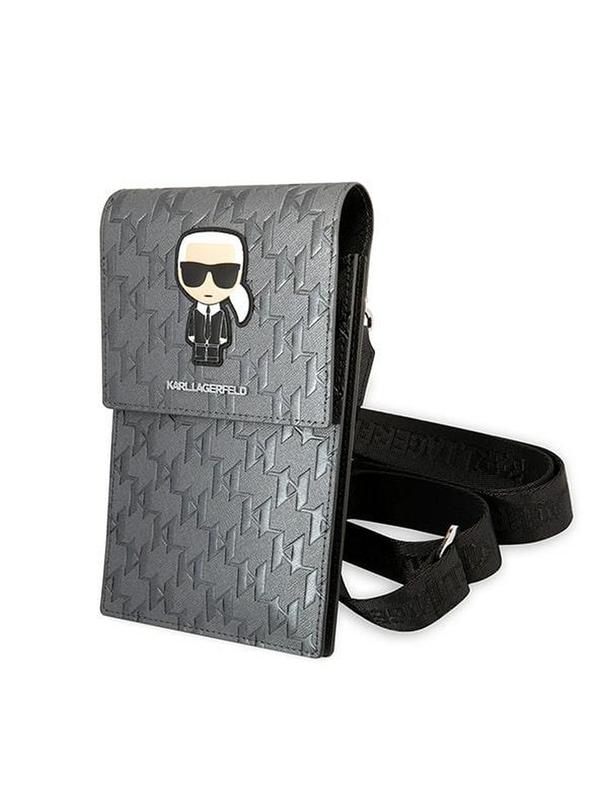 KARL LAGERFELD torebka uniwersalna na telefon KLWBSAMIPG (Monogram Ikonik Path) srebrny