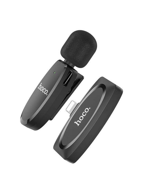 Mikrofon krawatowy bezprzewodowy Lightning Hoco L15 czarny