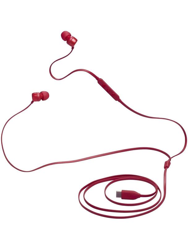 Słuchawki przewodowe douszne USB C JBL Tune 310C czerwone