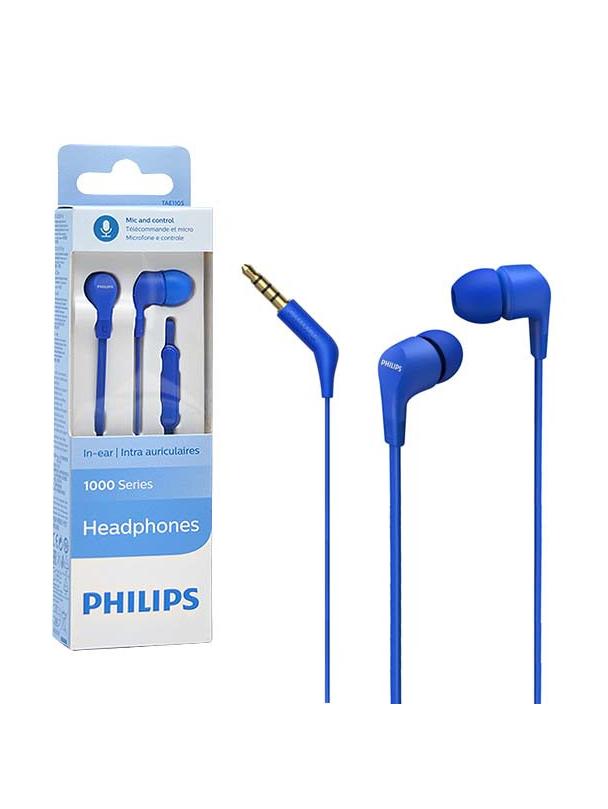 Słuchawki przewodowe douszne Jack 3,5 mm Philips TTAE1105BL niebieskie