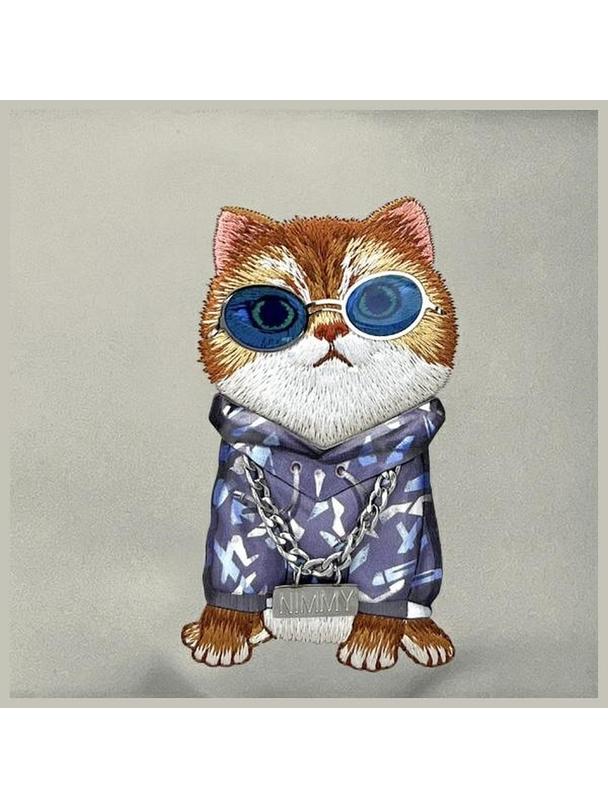 NIMMY nerka na ramię GLASSES COOL CAT szara