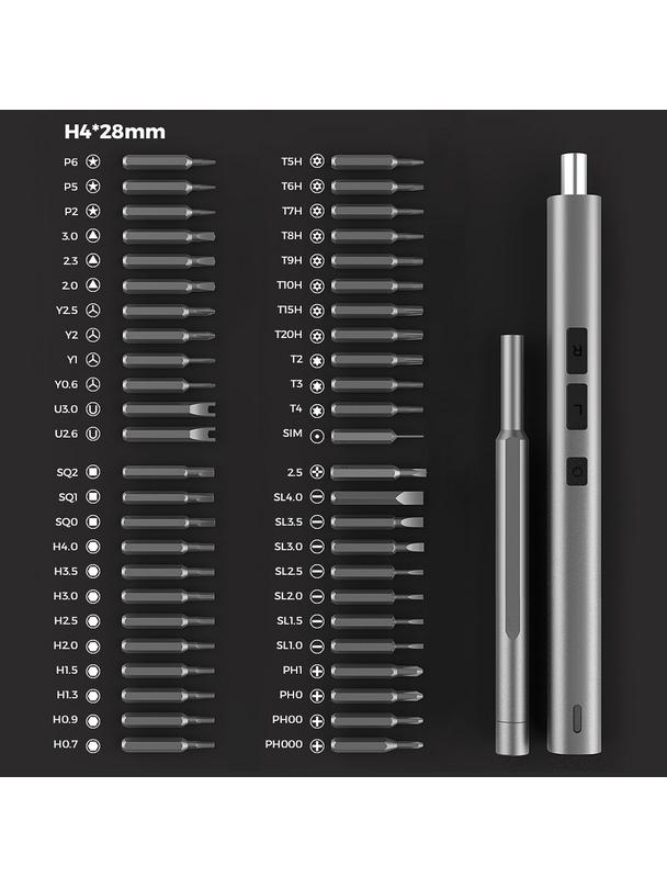 UF-TOOLS - Wkrętak elektryczny z wymiennymi bitami, magnetyzerem i wkrętakiem ręcznym 57w1