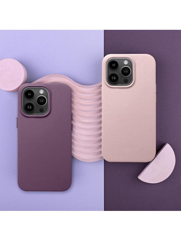 Futerał LEATHER MAG COVER kompatybilny z MagSafe do IPHONE 15 Pro różowy