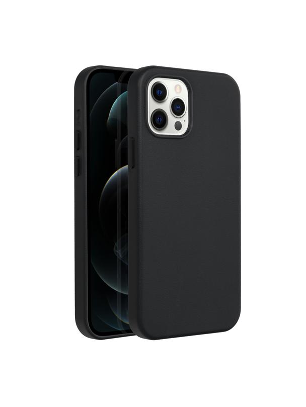 Futerał LEATHER MAG COVER kompatybilny z MagSafe do IPHONE 12 Pro czarny