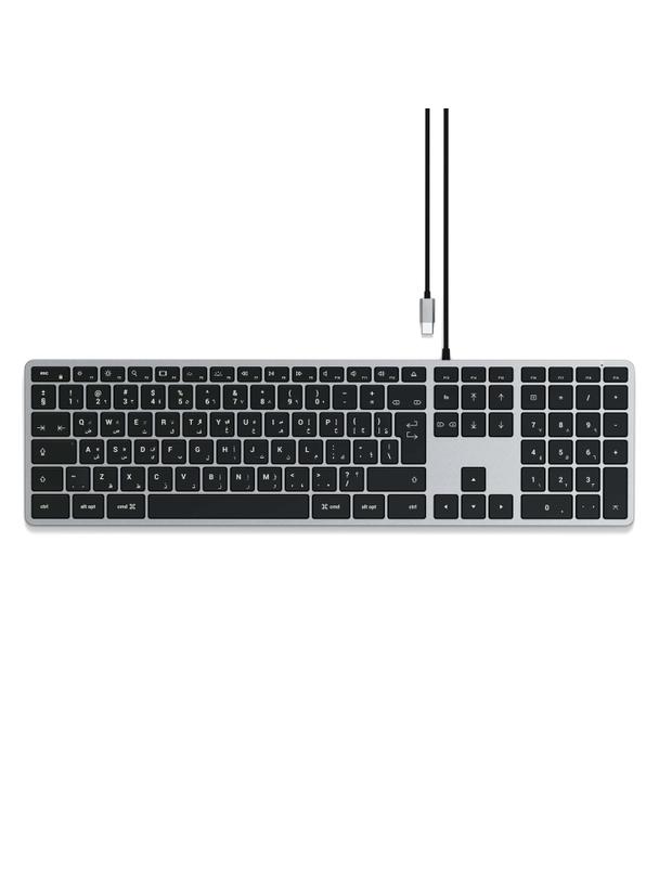 Klawiatura przewodowa USB C QWERTY Satechi Slim W3 Wired ST-UCSW3M szara