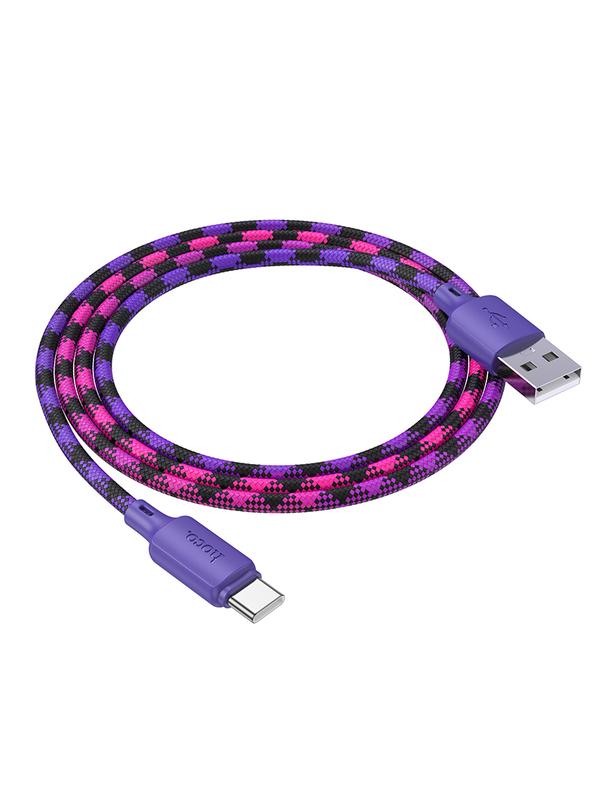Kabel USB A do USB C Hoco 3A 1 m X116 gradient fioletowy