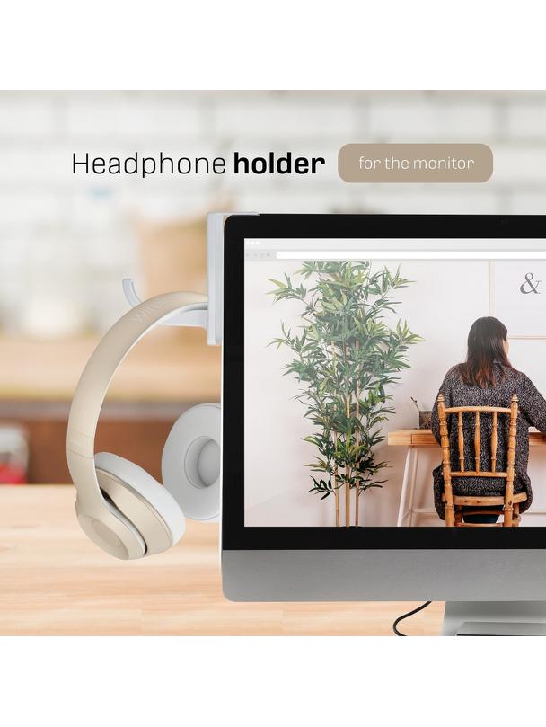 Uchwyt do monitora na słuchawki biały
