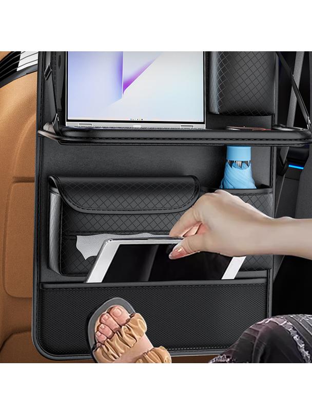 Organizer samochodowy na fotele przednie składany z przegródkami D03-B czarny