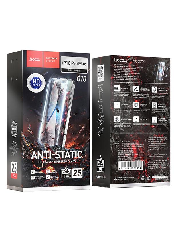 Szkło hartowane do iPhone 17 AIR Hoco HD Anti-static 25 sztuk G10