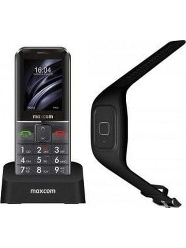 MAXCOM telefon dla seniora + opaska SOS MM735 czarny