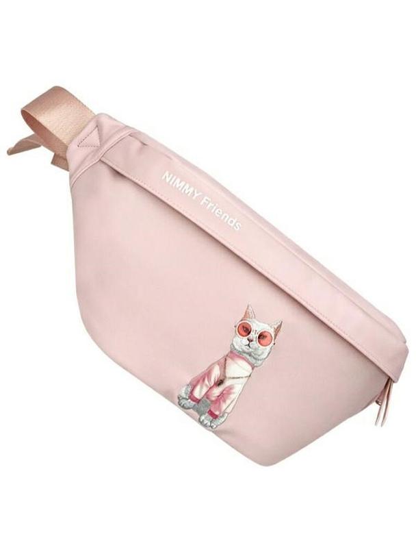 NIMMY nerka na ramię GLASSES COOL CAT różowa