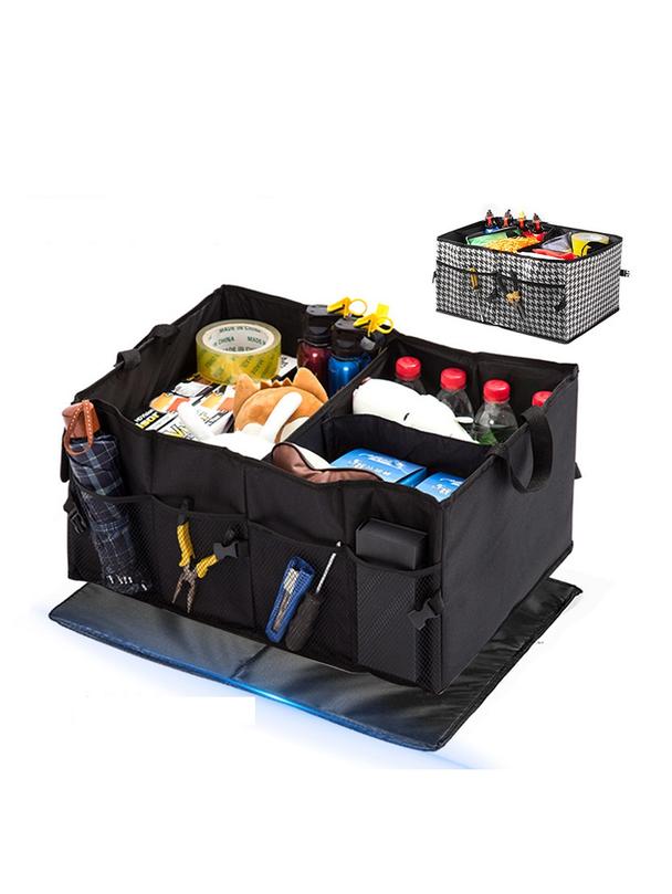Składany pojemnik organizer do bagażnika samochodowego (materiał Oxford) czarny