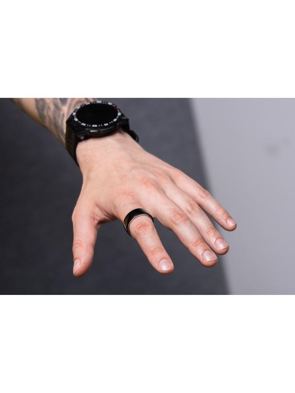 Smart Ring R8- inteligentny pierścień ceramiczny ze stacją ładującą rozmiar 18mm czarny