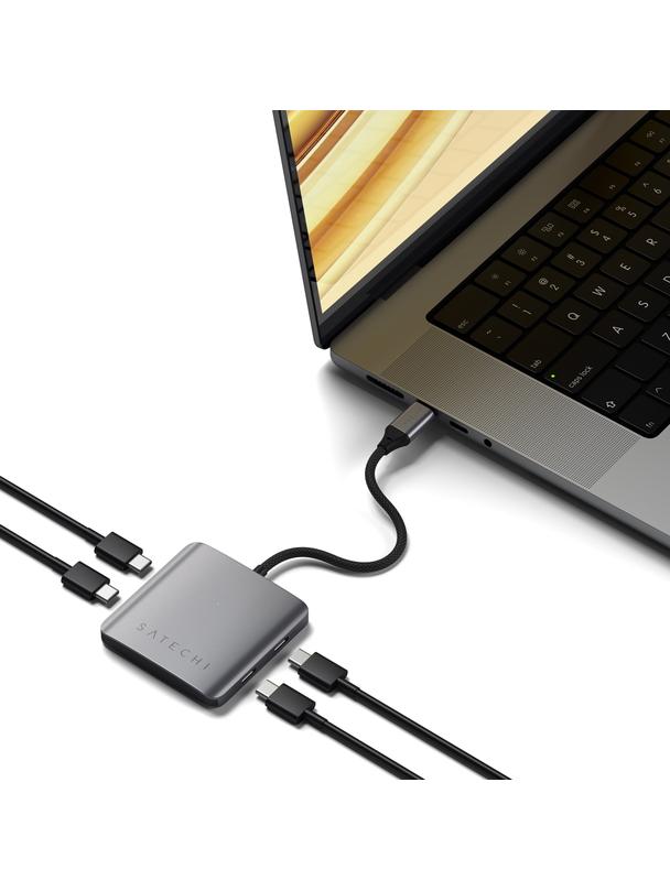 SATECHI adapter HUB 4w1 Typ C ST-H4CPDM szary