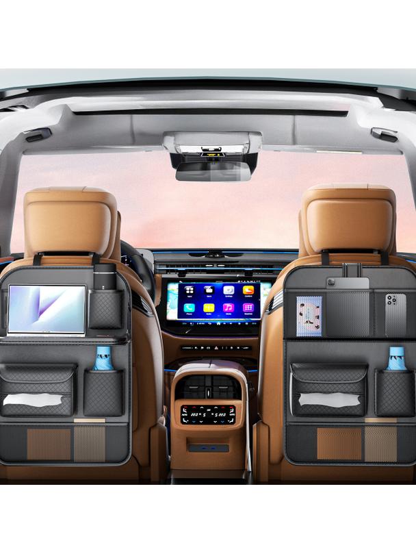 Organizer samochodowy na fotele przednie składany z przegródkami D03-B czarny