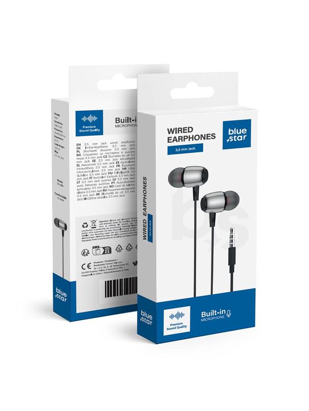 Słuchawki przewodowe douszne Jack 3,5 mm Blue Star M09 1,2 m czarne