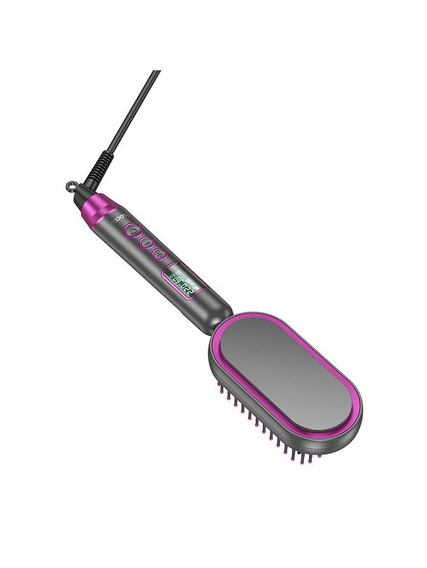 Prostownica do włosów Hoco z grzebieniem oraz wyświetlaczem HP44 czerwony róż