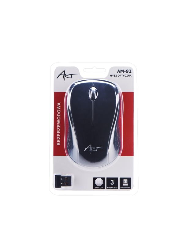 ART myszka komputerowa bezprzewodowa 2400 dpi AM-92 czarna