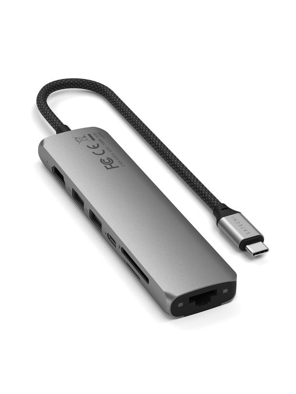Adapter HUB 7w1 USB C Satechi Slim ST-P7SM szary