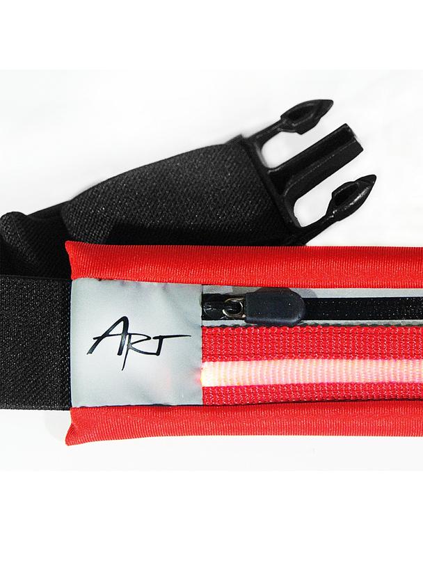 ART pas sportowy z kieszenią podświetlany APS-01R czerwony