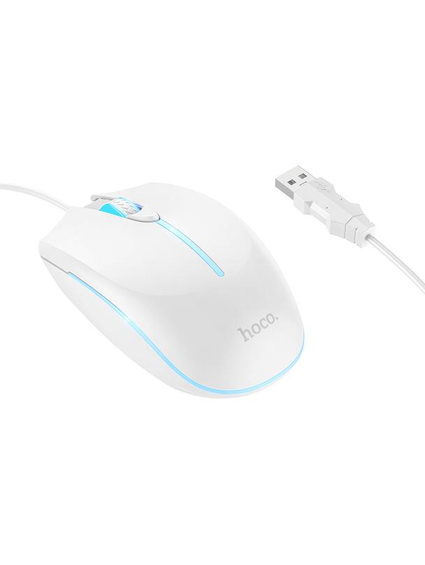 Myszka przewodowa gamingowa Hoco USB A 2400 dpi GM37 biała