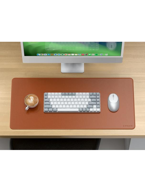 SATECHI podkładka na biurko ze skóry wegańskiej ST-LPDMN brązowa