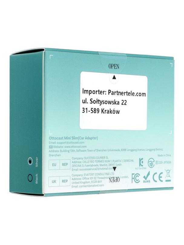 Bezprzewodowy Adapter samochodowy OTTOCAST Mini Cube T2 srebrny