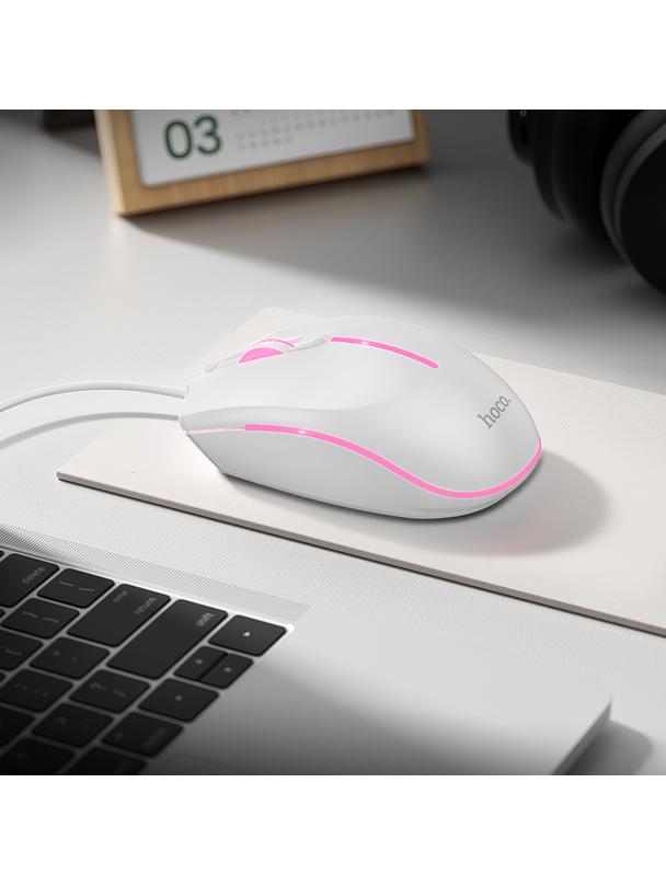 Myszka przewodowa gamingowa Hoco USB A 2400 dpi GM37 biała