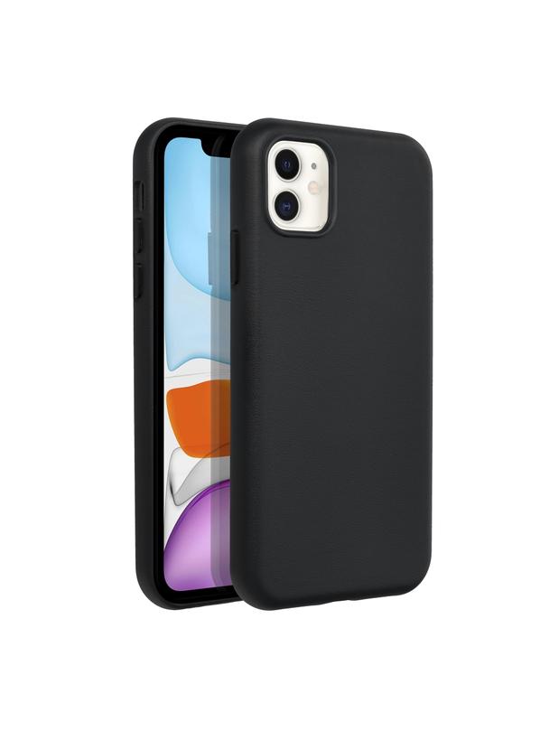 Futerał LEATHER MAG COVER kompatybilny z MagSafe do IPHONE 11 czarny