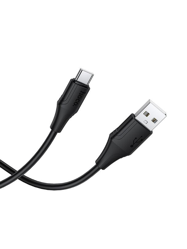 Kabel USB A do USB C Hoco 3A silikonowy 1 m X124 czarny