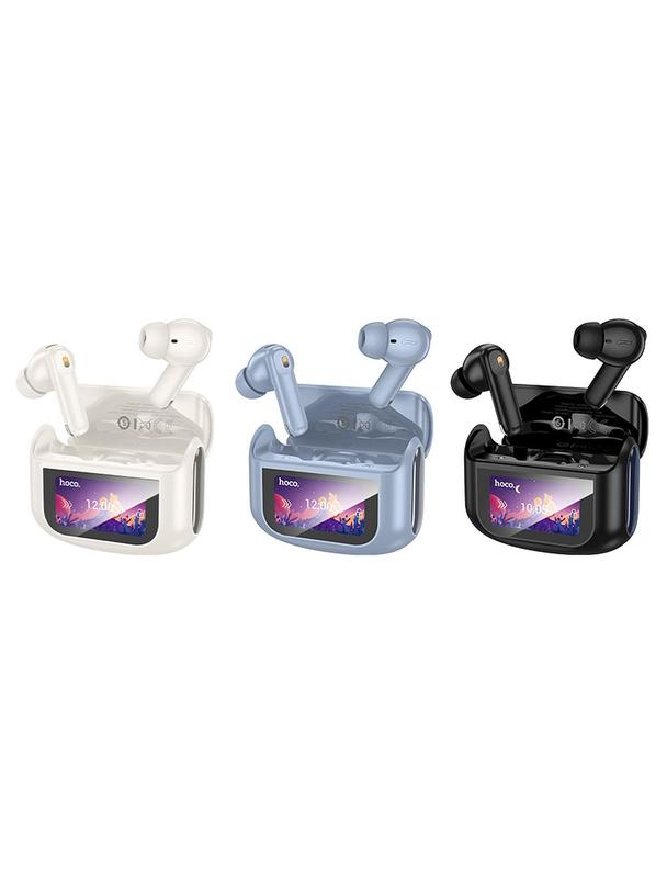 Słuchawki bezprzewodowe douszne Hoco z ekranem dotykowym TWS ANC ENC EQ21 niebieskie